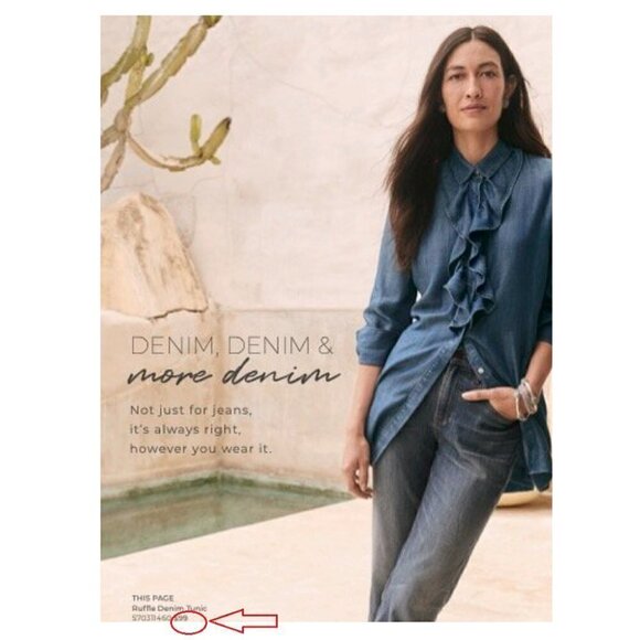 Chico's Ruffle Denim Tunic - Picture 5 of 11